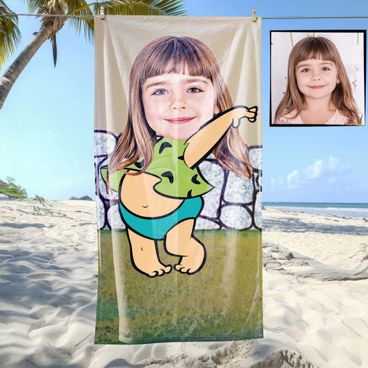 Kişiye Özel Karikatür Fotoğraflı Çizgi Film Temalı Plaj ve Banyo Havlusu 115785