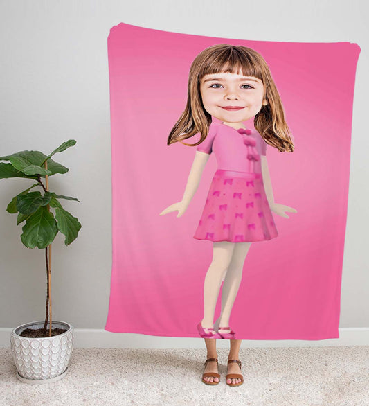 eJOYA Kişiye Fotoğraflı Barbie Temalı Tasarım TV Battaniyesi 115912