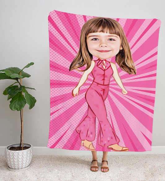 eJOYA Kişiye Fotoğraflı Barbie Temalı Tasarım TV Battaniyesi 115917