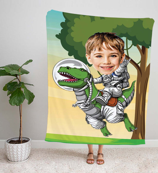 eJOYA Kişiye Fotoğraflı Dinozor Temalı Tasarım TV Battaniyesi 115949