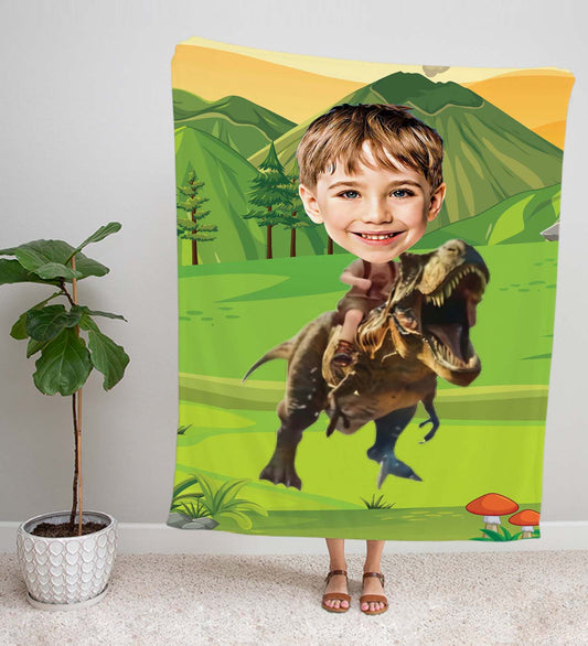 eJOYA Kişiye Fotoğraflı Dinozor Temalı Tasarım TV Battaniyesi 115950